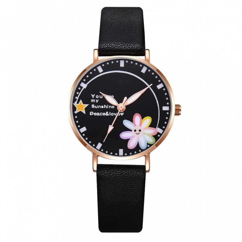 Año nuevo reloj de margarita estilo de la universidad femenina estudiante de secundaria ins chica rosa simple temperamento moda