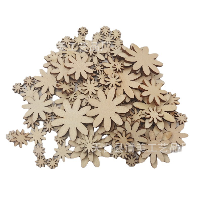 10-35mm Botones de flor de ciruelo de tronco Mezcla de tamaño europeo y americano 50/100 piezas en un paquete de madera