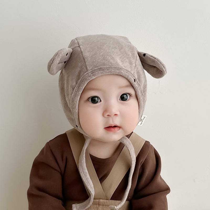 Bonito punto de onda orejas gorras para bebés primavera y otoño a prueba de viento calentamiento gorras para bebés súper bonitas gorras para recién nacidos