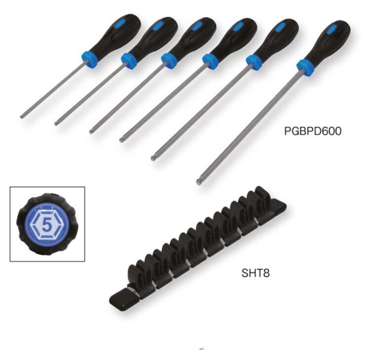 日本TONE前田 PGBPD600 球头内六角螺丝刀套装 公制 手动工具 6件