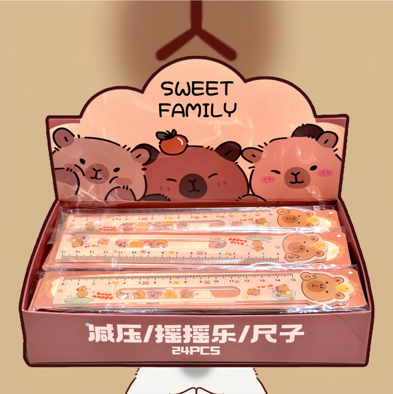 Capibara rocker regla 15cm regla recta dibujo de alto valor acrílico regla de doble cara gruesa