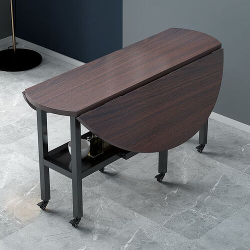 w! Folding table household small apartment foldable dining table round tabletop dining table dining table mobile simple large round tabletop