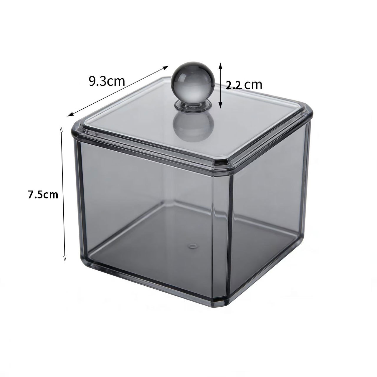 [Tienda de fábrica gris transparente] caja de almacenamiento de algodón acrílico se puede superponer portátil permeable a la ceniza para el almacenamiento de maquillaje doméstico