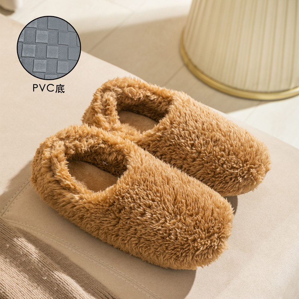 新しいバッグと月子靴カップルの保温滑り止めはレジャー室内の冬のぬいぐるみスリッパの家庭綿靴の女性を厚くする