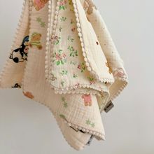 儿童六层纱布方巾 纯棉童巾  双层纱婴童洗脸巾 全棉皱皱纱口水巾