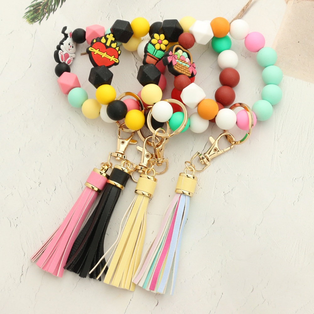 Cartoon Style Animal Silica Gel Beaded Bag Pendant Keychain display picture 7