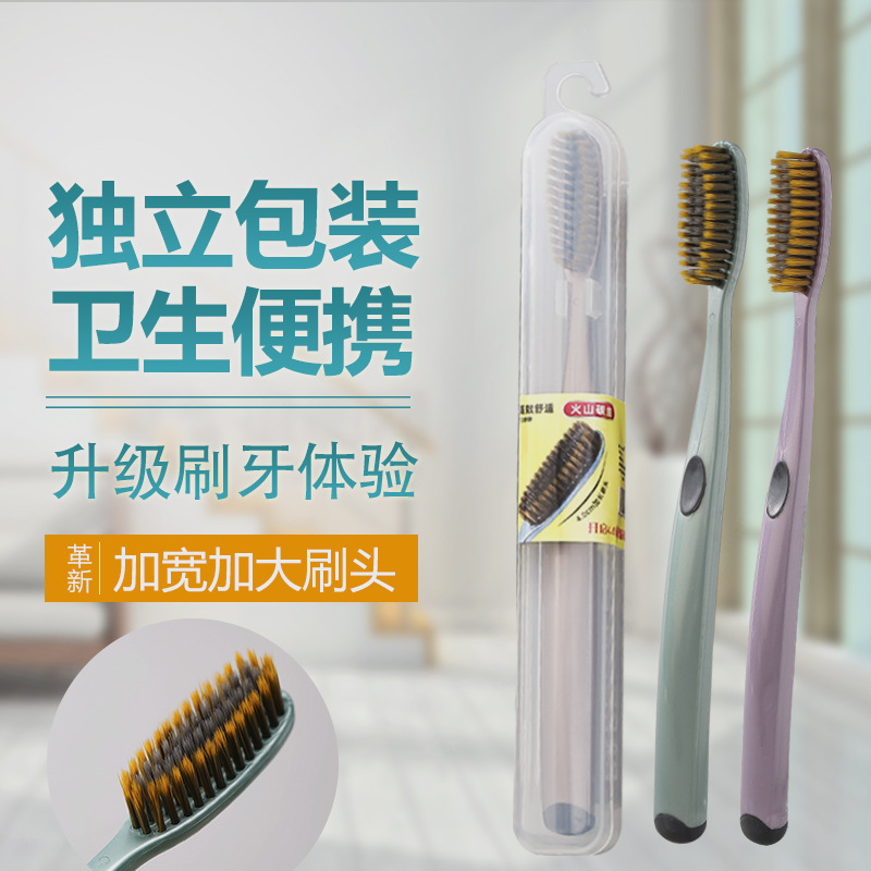긴 U자형 대형 헤드 칫솔, 부드러운 칫솔모, 커플용, 미끄럼 방지, 가정용, 개별 포장, 커플 모델, 잇몸 보호, 세척, 금빛