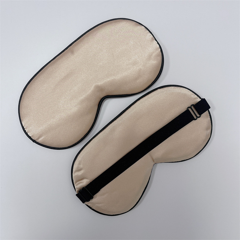 Máscara de ojo de seda para dormir de doble cara de seda artificial Máscara de ojo de sombreado de seda de mora color sólido máscara de ojo de satén en stock al por mayor