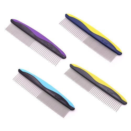Dog comb, pet removal of floating hair, straight comb, cat grooming comb, dog open knot stainless steel comb manufacturer wholesale