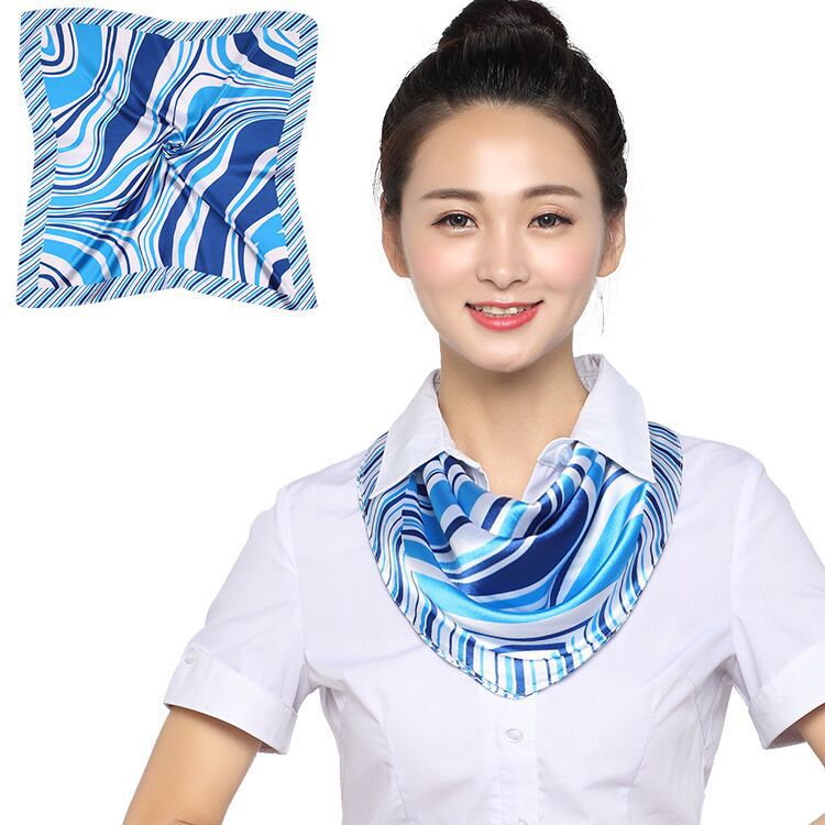 Professional Women's Square Silk Scarf For Business Uniforms_voghion.com