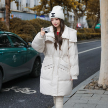 加大码羽绒服女胖mm200斤2025冬季新款收腰韩版加肥长款连帽外套