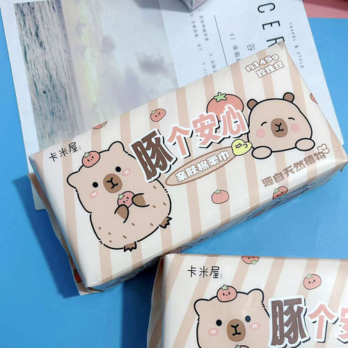 Guaigui Dog Cotton Soft Facial Towels, Kt Cat One-Time Face Cleansing Towels, Thick Pearl Pattern Cleansing Pads, Removable Makeup Remover Roll Towels, Soft Skin Towels