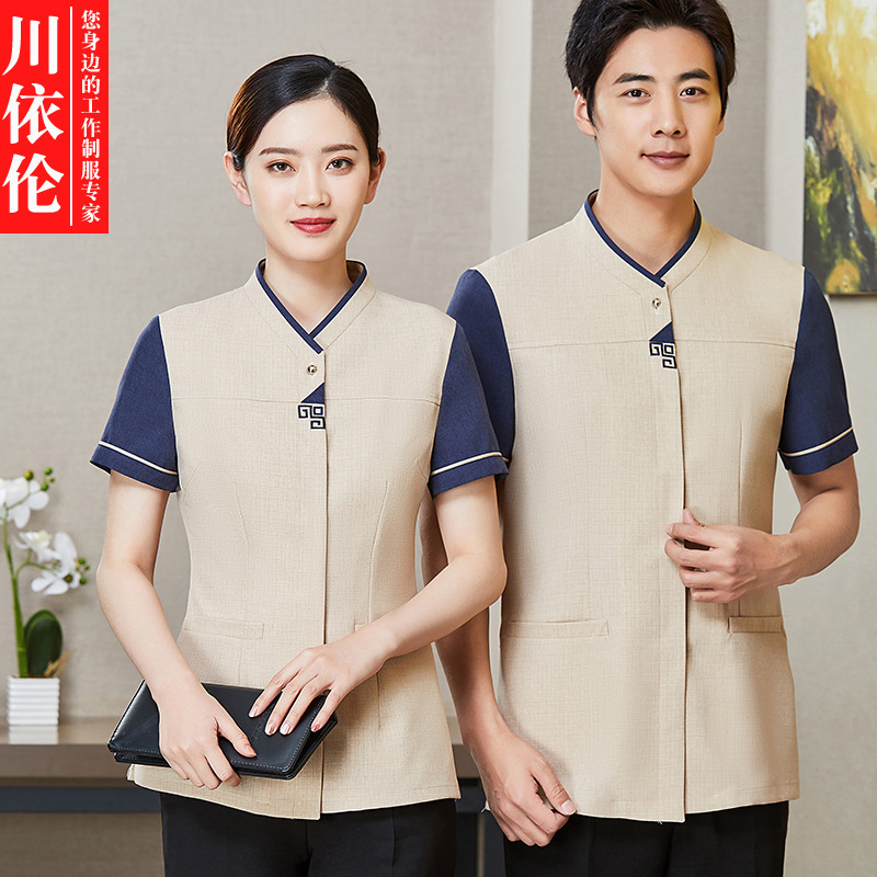 Hotel room cleaning aunt uniform nursing workwear short sleeve restaurant cleaning waiter workwear summer New