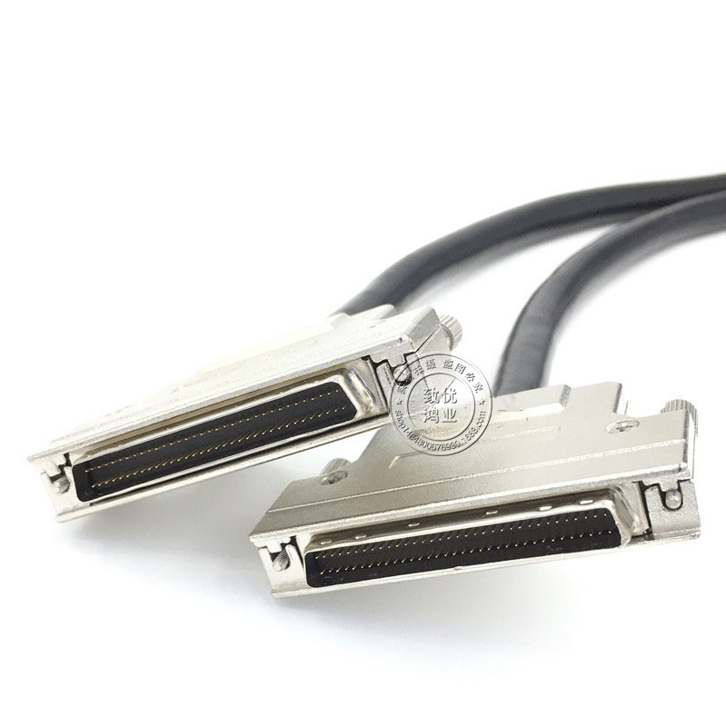 SCSI线 HPDB68针对针 DB68芯电缆数据线 SCSI68P公对公连接线铁壳