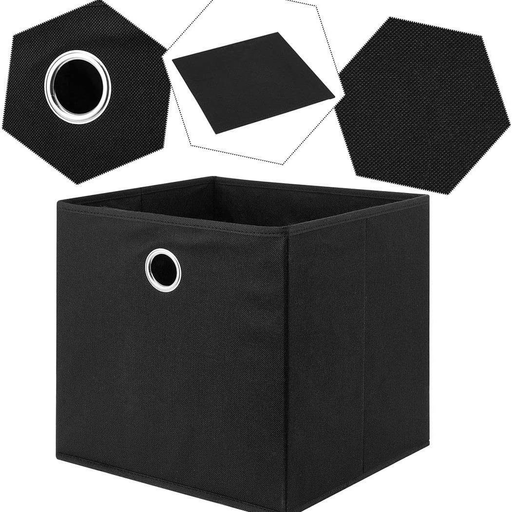 素黑色收纳箱柜内折叠正方形收纳盒无盖抽拉式杂物玩具28x28x28cm