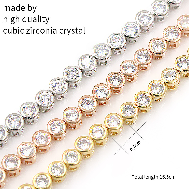 AliExpress Cross-border Trade E-commerce Simple Copper Zircon Platinum Bracelet Bride Bridesmaid Dress Accessories Bracelet
