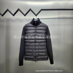 高品质 正确版 M家秋冬针织拼接立领羽绒服薄款保暖防风夹克外套