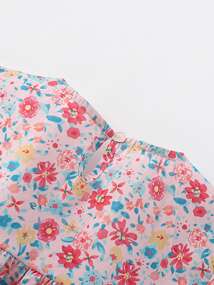Malwee transfronterizo vestido de princesa de niñas verano nuevo cuello redondo mangas cortas Europa y América falda de niños vestidos de niños