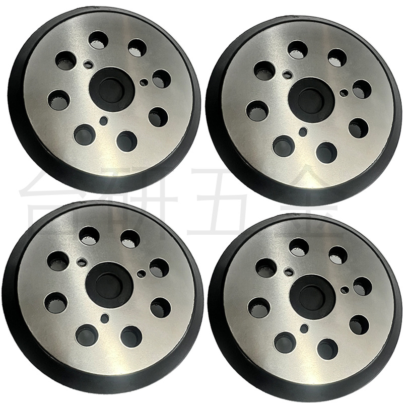 5英寸8孔3眼电动抛光盘自粘植绒砂纸打磨盘打磨机底盘汽车专用