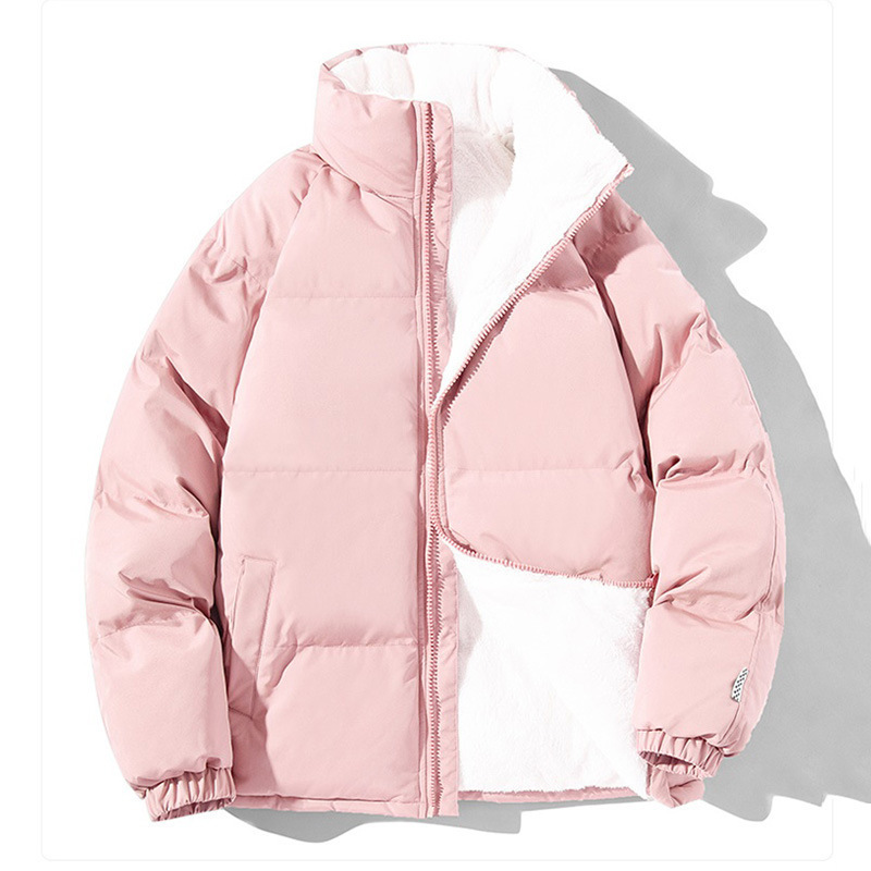 Chaqueta de algodón de pluma para hombres de invierno grueso chaqueta de algodón de color sólido suelta chaqueta de algodón juvenil blusa