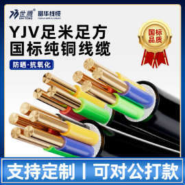 ZR YJV国标铜芯电力电缆 1 2 3 4 5芯10 16 25 35 50平方低压电缆