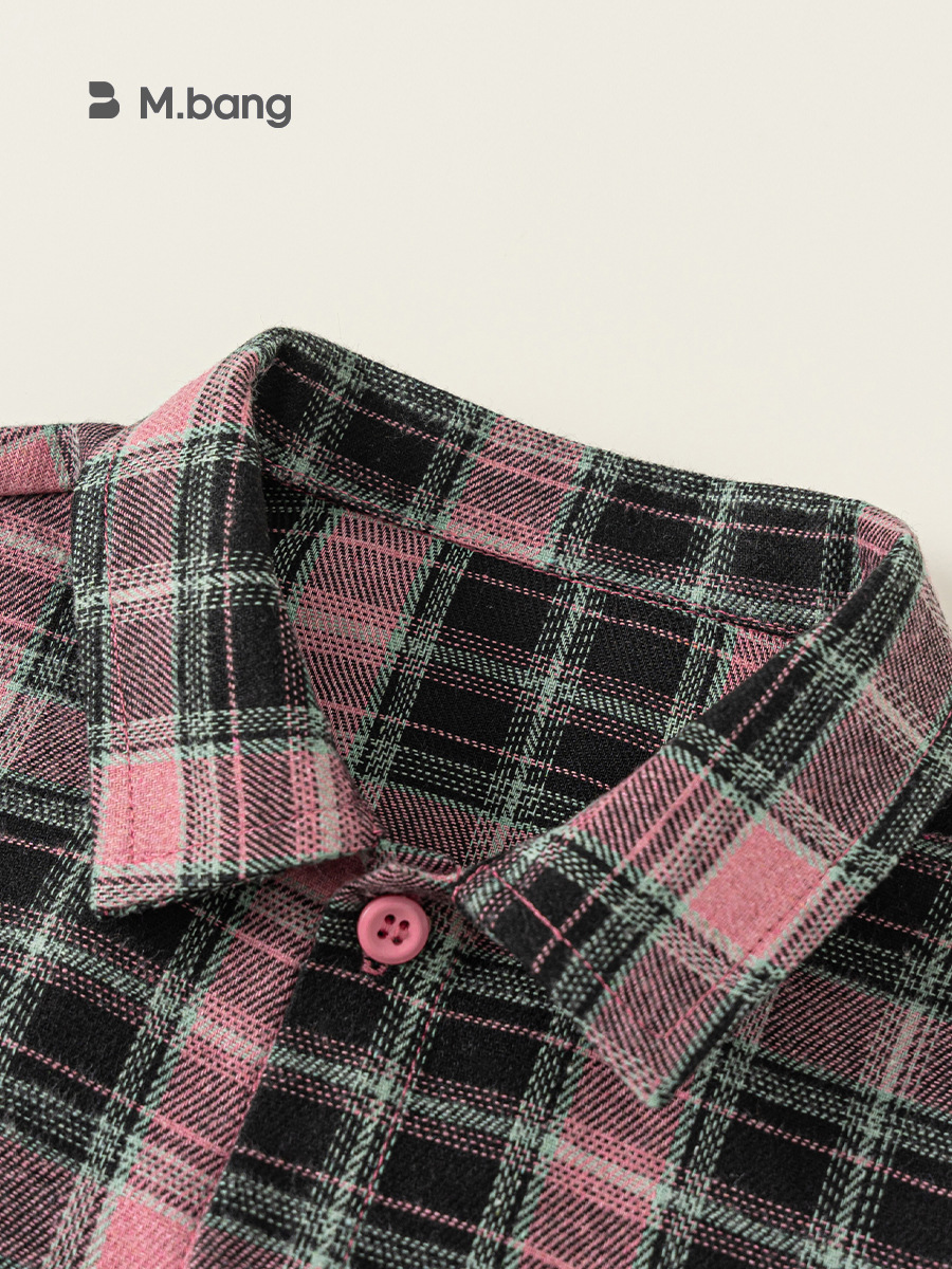 Youbao ropa para niños 2025 otoño para niñas camisa a cuadros de solapa de manga larga para niñas blusas de todo fósforo camisas para niños