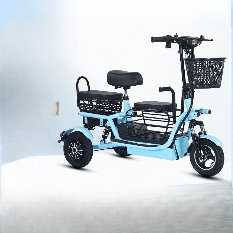 Electric Tricycle, Small Household Vehicle for the Elderly, Parent-Child Transportation, Lightweight Foldable Electric Scooter, Mini Tricycle