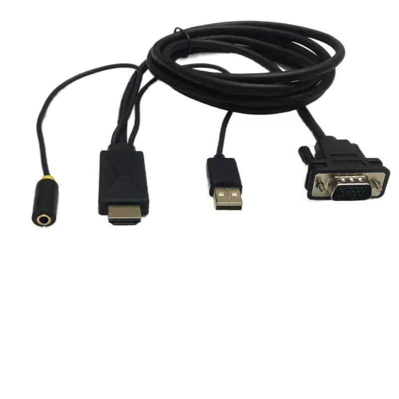 Кабель-переходник HDMI на VGA с аудио, питание USB, ротор, кабель передачи данных высокого разрешения