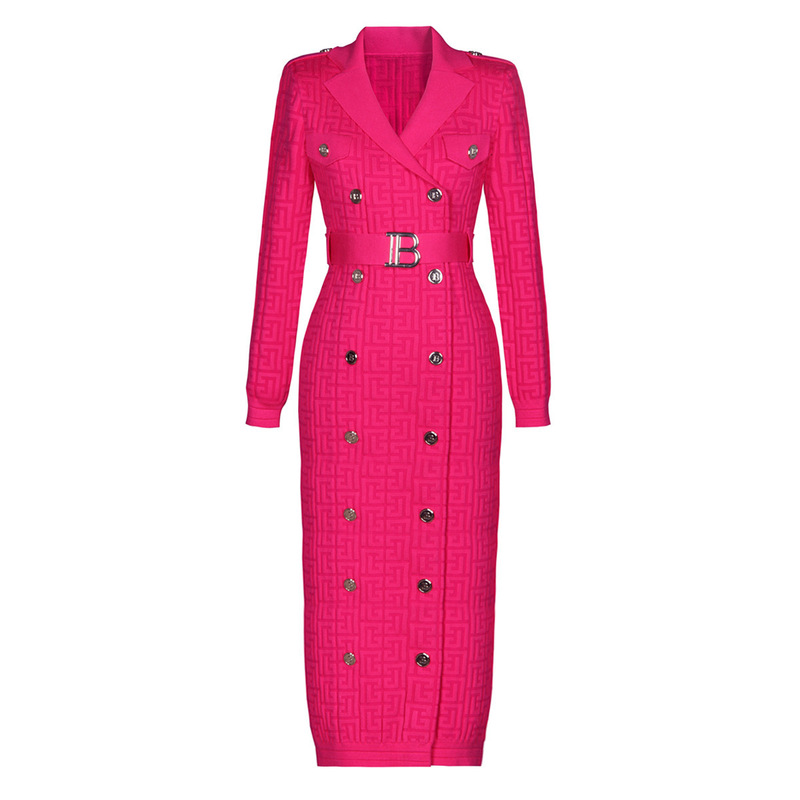 Extended Version in Stock 2026 Spring and Autumn New Style B-Buckle Belt Waist-Cinching Slimming Long-Sleeve Knitted Long Coat Dress Extended Version in Stock 2026 Spring and Autumn New Style B-Buckle Belt Waist-Cinching Slimming Long-Sleeve Knitted Long Coat Dress