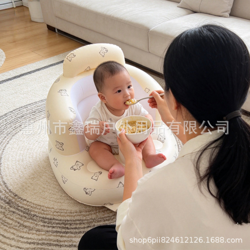 Ready Stock Supply of Portable Foldable Children's Dining Chairs, Toddler Spine-Protecting Learning-To-Sit Training Chairs, Automatic Inflatable Sofa Stools