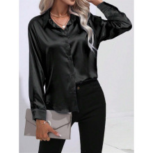 Y 50569 Satin Imitation Silk Shirt �������˿Ů�����羳