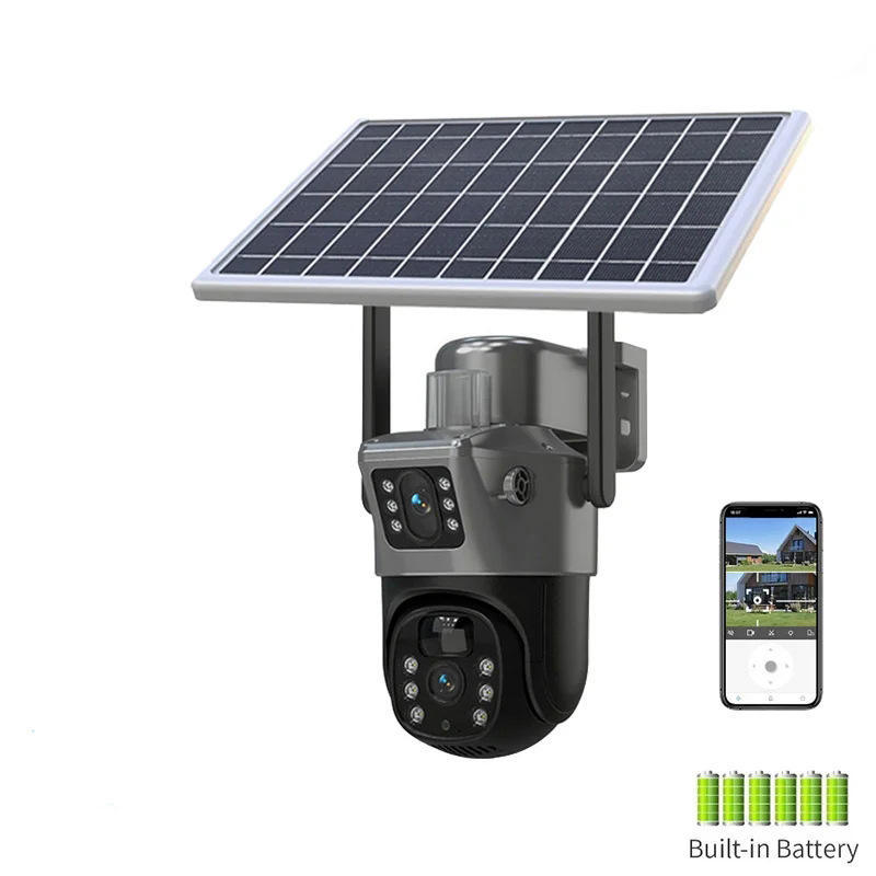 V380 cámara solar de doble pantalla al aire libre venta cruzada inalámbrica WiFi al aire libre 4G cámara de vigilancia