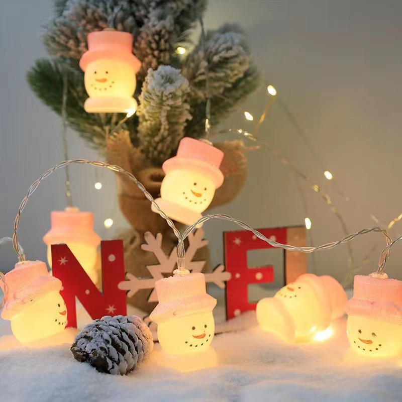 Cadena de luz LED Santa Claus muñeco de nieve ELK vacaciones linterna batería USB Navidad árbol decorativo luces de colores