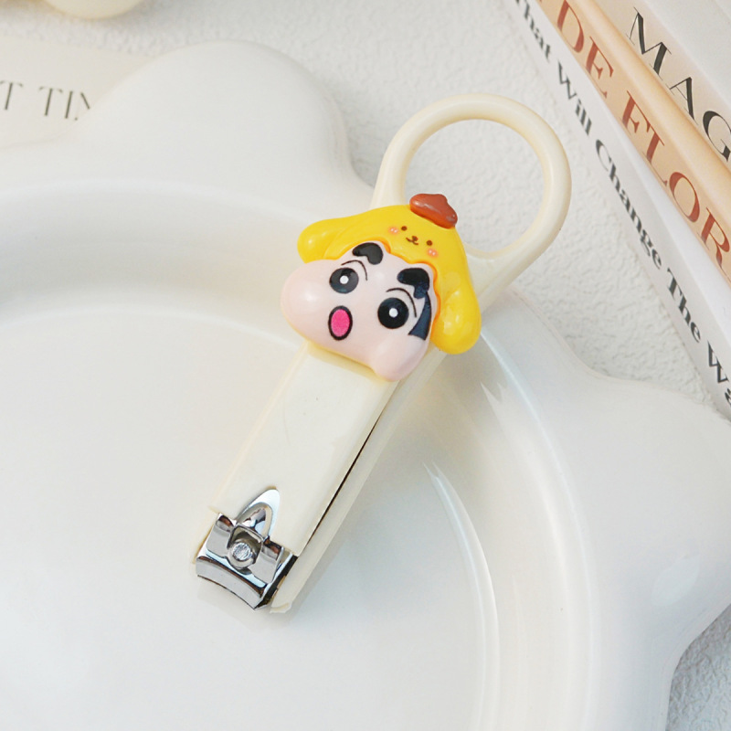 かわいい小さな新しい爪切り、爪やすり付き、漫画のポータブル爪切り、大人用飛沫防止家庭用爪切りセット|undefined