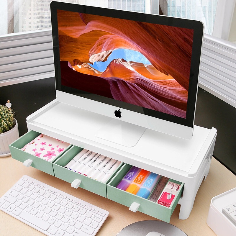 Computer Monitor Elevated Shelf Base Bracket Office Neck Protection Desktop Screen Laptop Desktop Storage Box