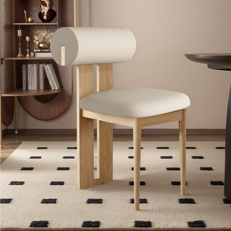 Silla de comedor de madera maciza nórdica para el hogar celebridad de Internet silla de respaldo simple y suave silla de diseño cafetería mesa de comedor comercial