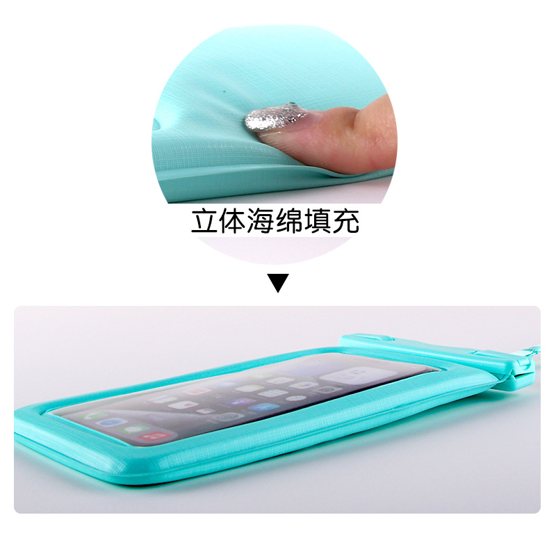 Sponge-Wrapped Floating Waterproof Phone Case with Touch Screen Capability, New Cross-Border Model with Large Capacity