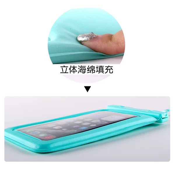 Sponge-Wrapped Floating Waterproof Phone Case with Touch Screen Capability, New Cross-Border Model with Large Capacity