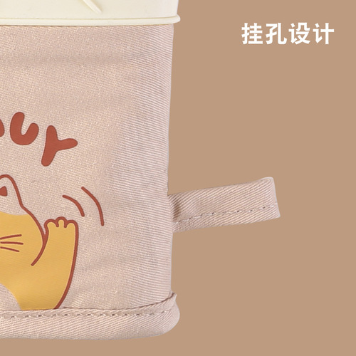 New cream ins style cartoon baking gloves oven kitchen heat insulation gloves high temperature resistant silicone gloves wholesale
