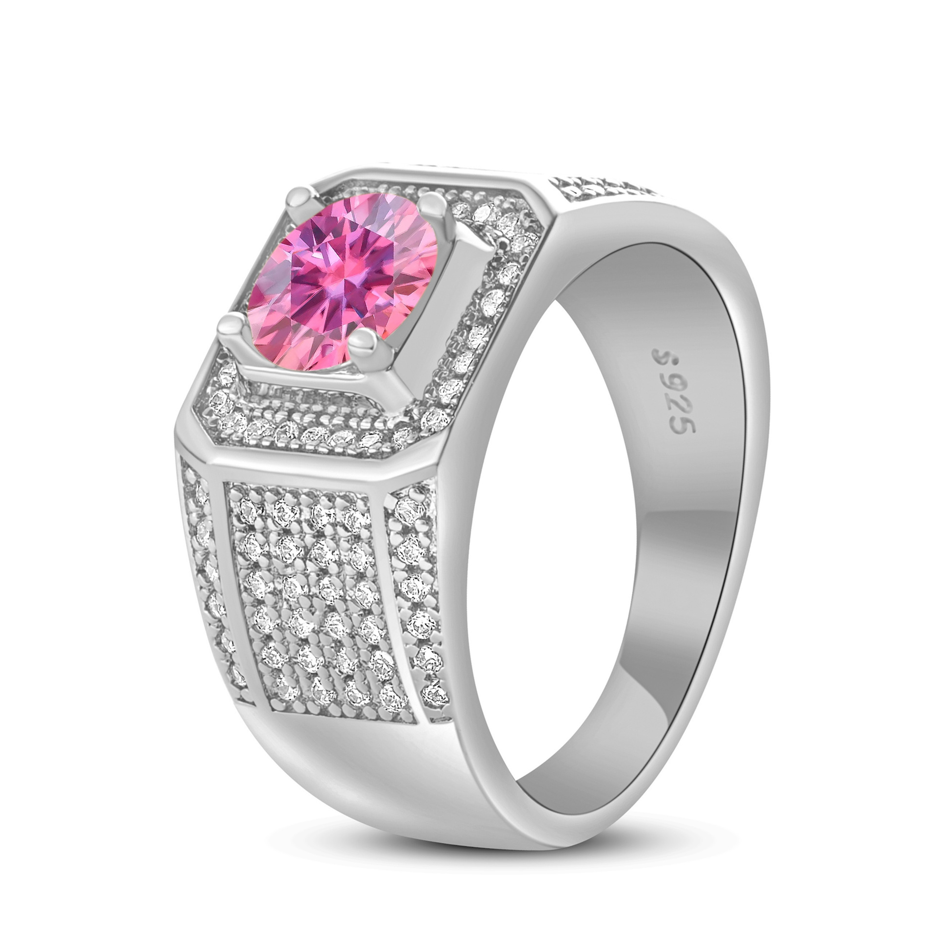 925 plata esterlina gran anillo de hombre de piedra moissan anillo masculino chapado pt950 oro atmósfera para enviar al por mayor fábrica de novio spot