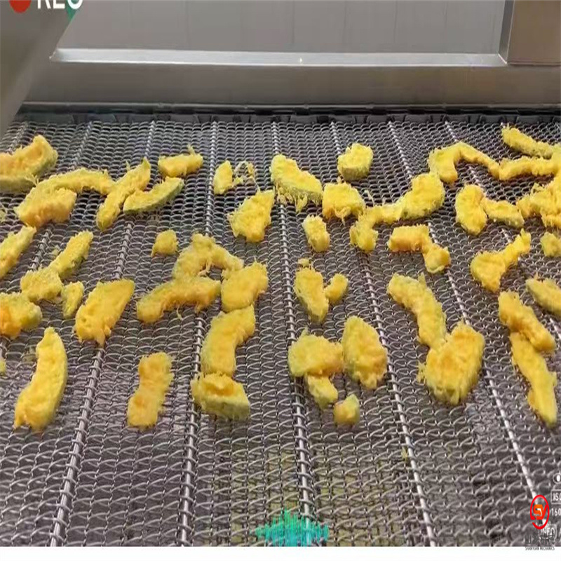 山源机械天妇罗上浆机 南瓜片裹浆油炸流水线 白玉菇油炸设备