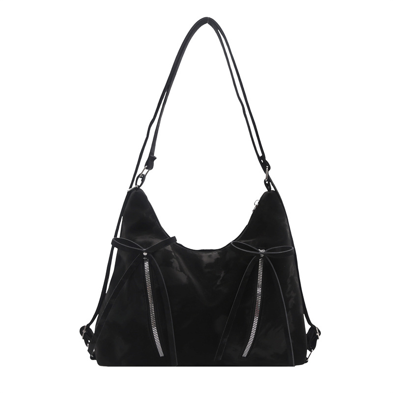 Bolsa de hombro retro suave pitot bolso arco 2025 nueva moda moda coreana bolsa de hombro de gran capacidad casual