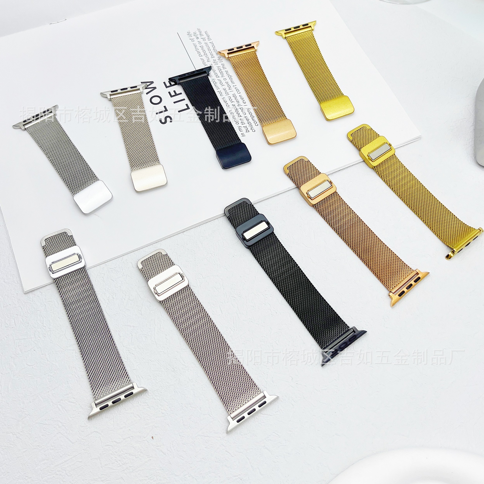 Adecuado para Samsung watch4 Huawei GT4 06 línea Milán hebilla magnética watch8 correa de Apple de acero inoxidable