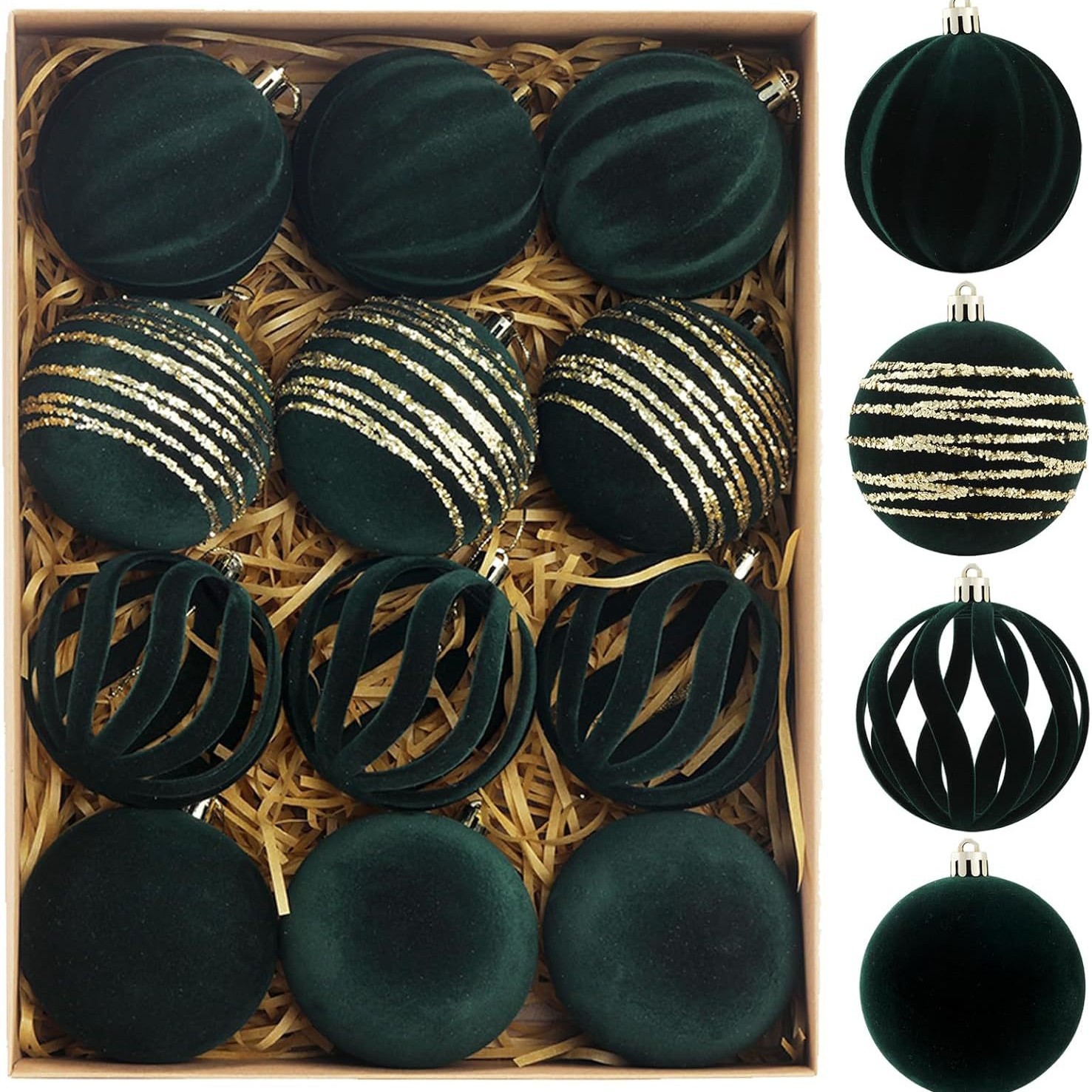 Bolas de Navidad flocado bolas de Navidad bolas de decoración de Navidad 8cm bolas de Navidad decoración de árbol de Navidad colgante decoración de Navidad image 9