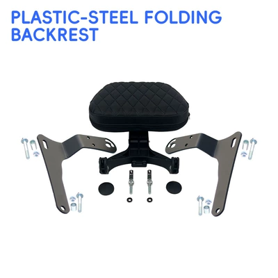 Motorcycle bumper crash bars, anti-fall bumpers, foldable - plastic-steel-folding-backrest