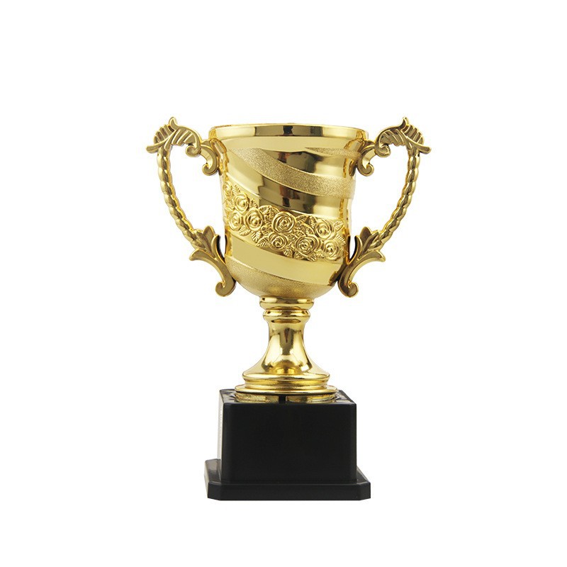 2024 nuevo trofeo infantil de plástico mini trofeo apretón de manos sin tapa rosa taza de plástico galvanizado en stock