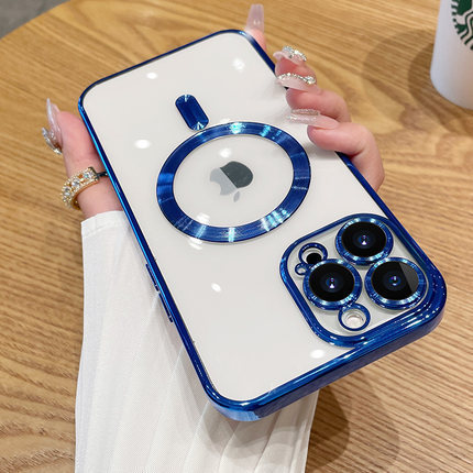 Apple 17ProMax 電気メッキ磁気充電携帯電話ケース iPhone15 レンズフィルムオールインクルーシブ 16E 保護カバーに適しています。|undefined