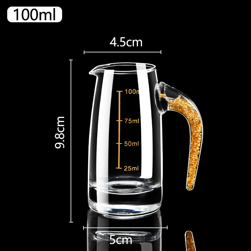 Taza de vino blanco conjunto casero pequeña copas de oro de hoja de oro copas de vino de una taza de vino de vidrio de alta calidad con marco