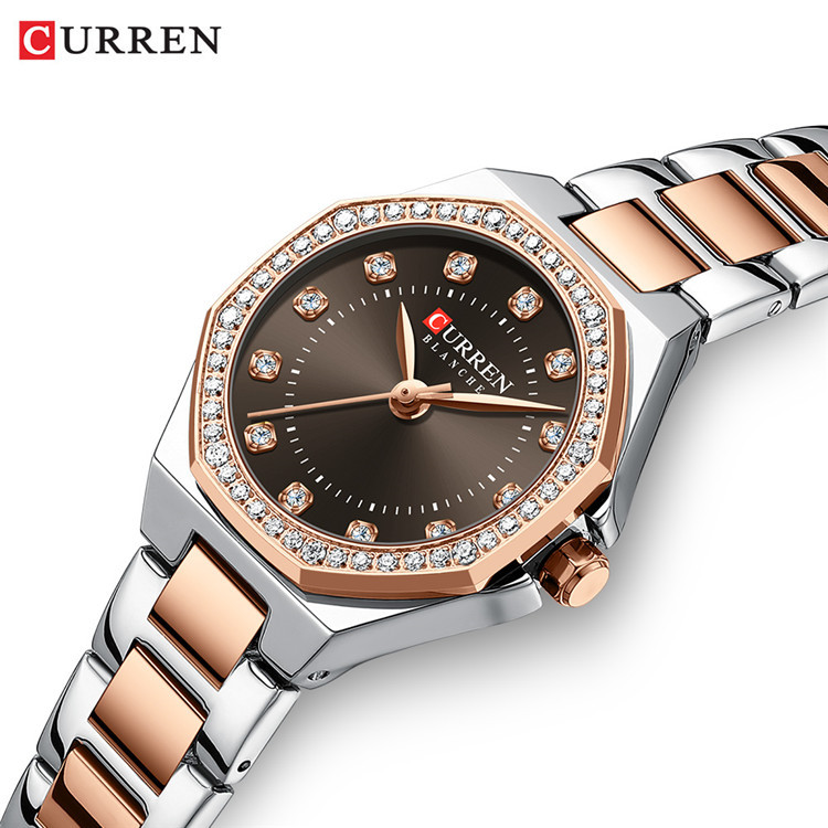 CURREN / CURREN 9100 moda minimalista hombre mujer casual reloj de diamantes disco hombre relojería