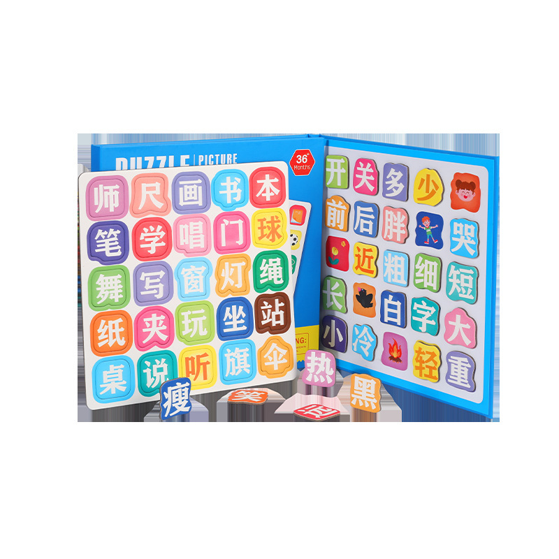 Alfabetización infantil tablero de rompecabezas magnético bebé 3-4 años tarjeta de reconocimiento de caracteres chinos kindergarten rompecabezas juguetes educativos